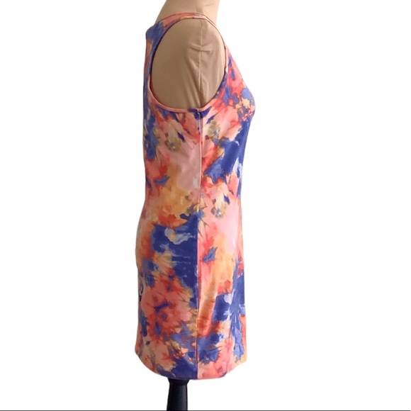 Ambiance Blue Orange Tie Dye Bodycon Tank Dress  Size L - Picture 3 of 5